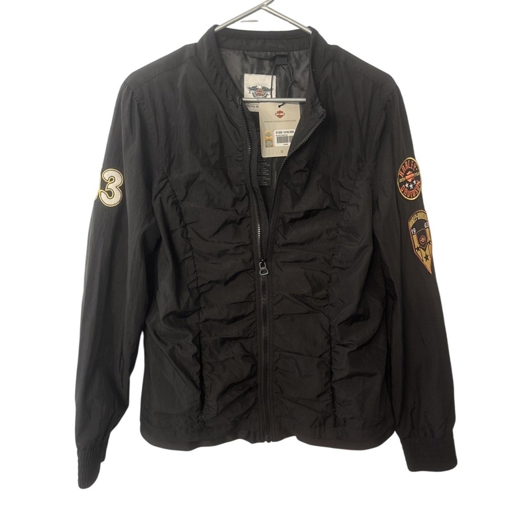 Harley Davidson Black Epic Bomber‎ Jacket Women's Large